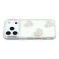 iPhone 17 Pro Sparkling Love and Pearl Hybrid Case - White