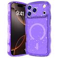 iPhone 17 Pro Wave-Edge Laser Glitter MagSafe Case - Translucent Purple