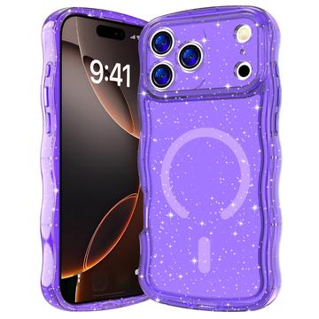 iPhone 17 Pro Wave-Edge Laser Glitter MagSafe Case - Translucent Purple