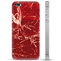 Pouzdro TPU iPhone 5/5S/SE - Červený mramor