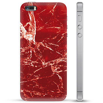 Pouzdro TPU iPhone 5/5S/SE - Červený mramor