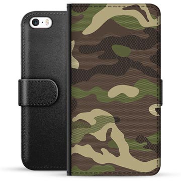 Prémiové peněženkové pouzdro iPhone 5/5S/SE - Camo