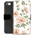 Prémiové peněženkové pouzdro iPhone 5/5S/SE - Květinový