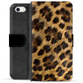 Prémiové peněženkové pouzdro iPhone 5/5S/SE - Leopard