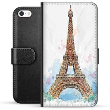 Prémiové peněženkové pouzdro iPhone 5/5S/SE - Paříž