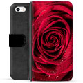 Prémiové peněženkové pouzdro iPhone 5/5S/SE - Růže