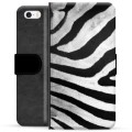 Prémiové peněženkové pouzdro iPhone 5/5S/SE - Zebra