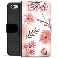Prémiové peněženkové pouzdro iPhone 6 / 6S - Růžové květy