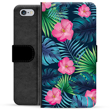 Prémiové peněženkové pouzdro iPhone 6 / 6S - Tropickýká květina