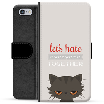 Prémiové peněženkové pouzdro iPhone 6 Plus / 6S Plus - Naštvaná kočka