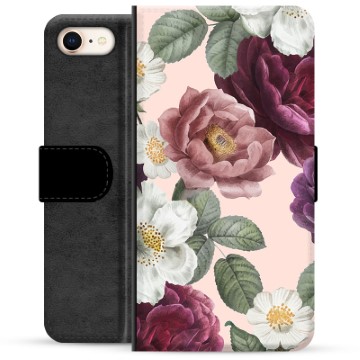 Prémiové peněženkové pouzdro iPhone 7/8/SE (2020)/SE (2022) - Romantické květiny