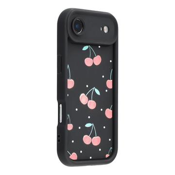iPhone Air Stylish Shockproof TPU Case with Raised Edges - Black / Cherries