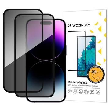 iPhone Air Wozinsky Super Tough Privacy Tempered Glass - 9H, 2 Pcs. - Black Edge