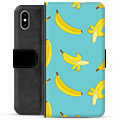 Prémiové peněženkové pouzdro iPhone X / iPhone XS - Banány