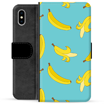 Prémiové peněženkové pouzdro iPhone X / iPhone XS - Banány