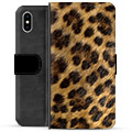Prémiové peněženkové pouzdro iPhone X / iPhone XS - Leopard