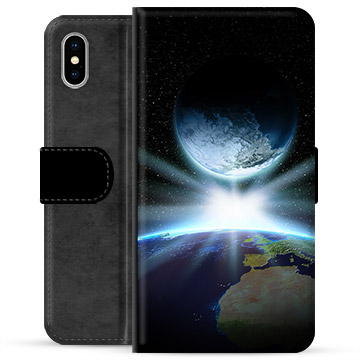 Prémiové peněženkové pouzdro iPhone X / iPhone XS - Vesmír