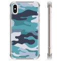 Hybridní pouzdro iPhone X / iPhone XS - Blue Camouflage