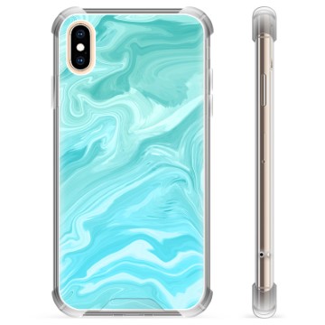 Hybridní pouzdro iPhone X / iPhone XS - Modrý mramor