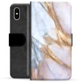 Prémiové peněženkové pouzdro iPhone X / iPhone XS - Elegant Mramor