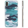 Pouzdro TPU iPhone X / iPhone XS - Blue Camouflage