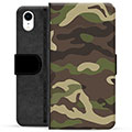 Prémiové peněženkové pouzdro iPhone XR - Camo