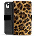 Prémiové peněženkové pouzdro iPhone XR - Leopard