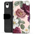 Prémiové peněženkové pouzdro iPhone XR - Romantické květiny