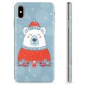 Pouzdro TPU iPhone X / iPhone XS - Vánoční medvěd